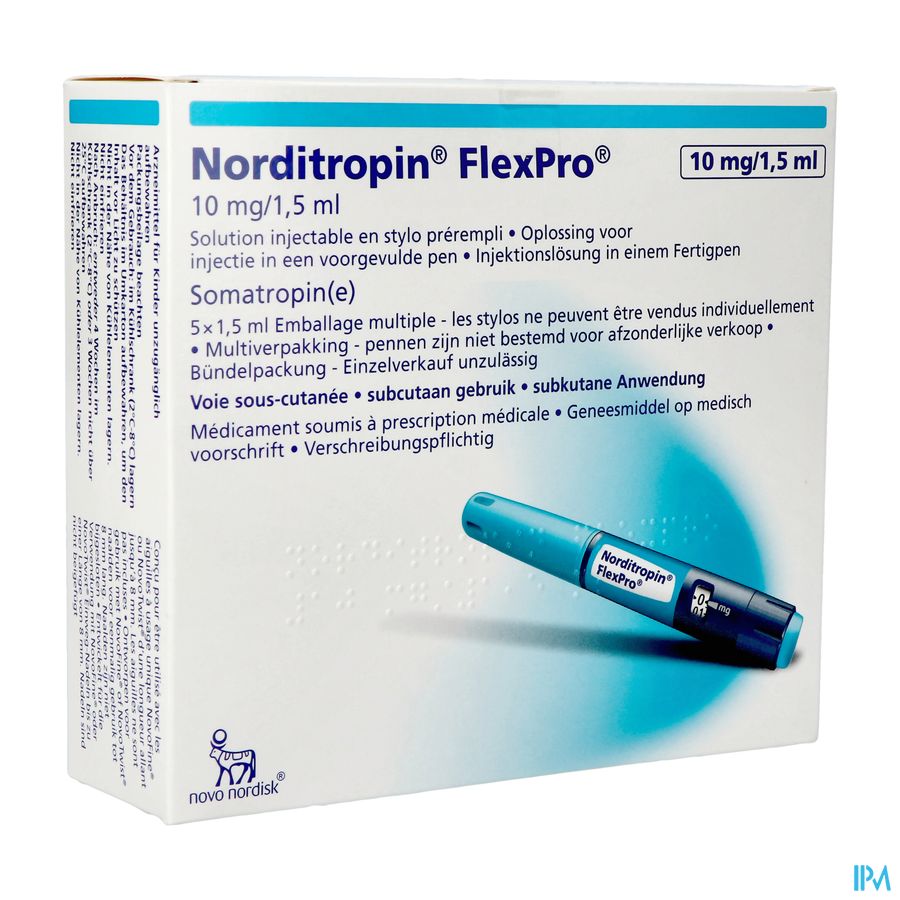 Norditropin Flexpro 10mg/1,5ml Opl Inj Voorg.pen 5 Norditropin Flexpro 10mg/1,5ml Opl Inj Voorg.pen 5