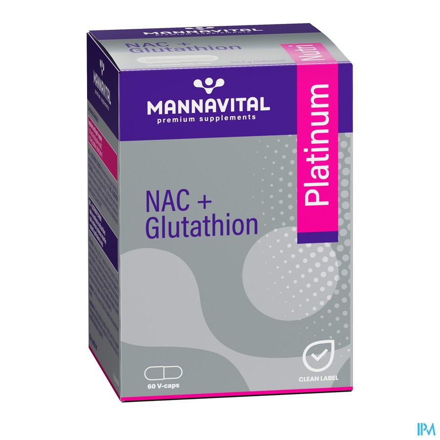 Mannavital Nac Glutathion Platinum V-caps 60