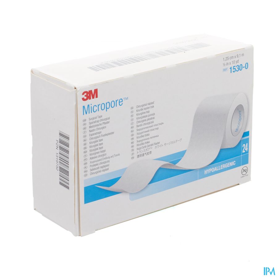 Micropore 3m Hechtpleister 12mmx9,14m Rol 24 1530 1