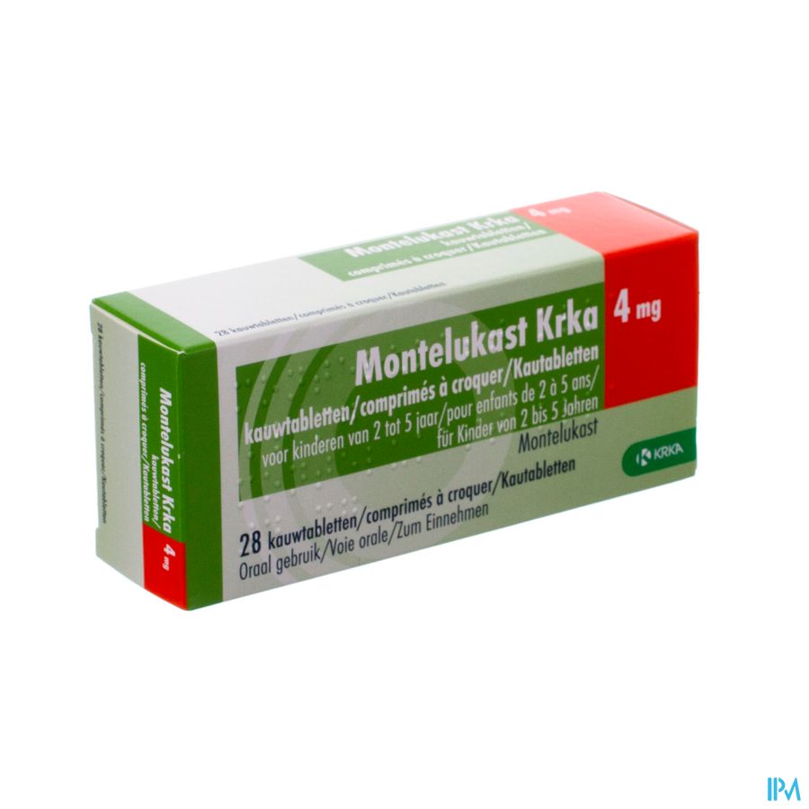 Montelukast Krka 4mg Kauwtabl 28 X 4mg Montelukast Krka 4mg Kauwtabl 28 X 4mg
