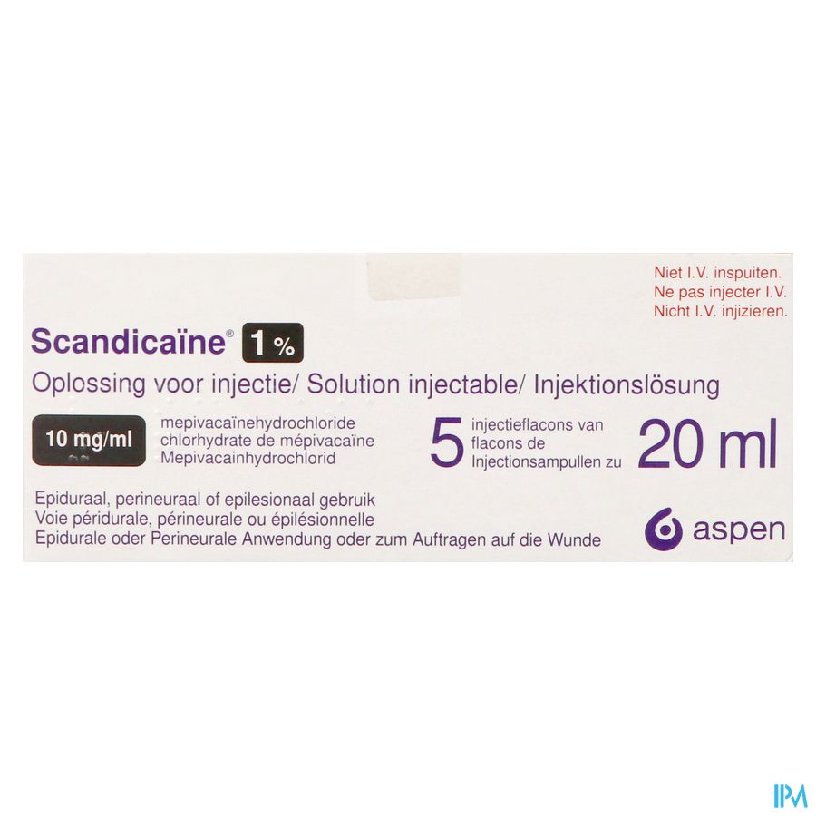 Scandicaine Sol. Inj. 5 X 20ml 1 % 2