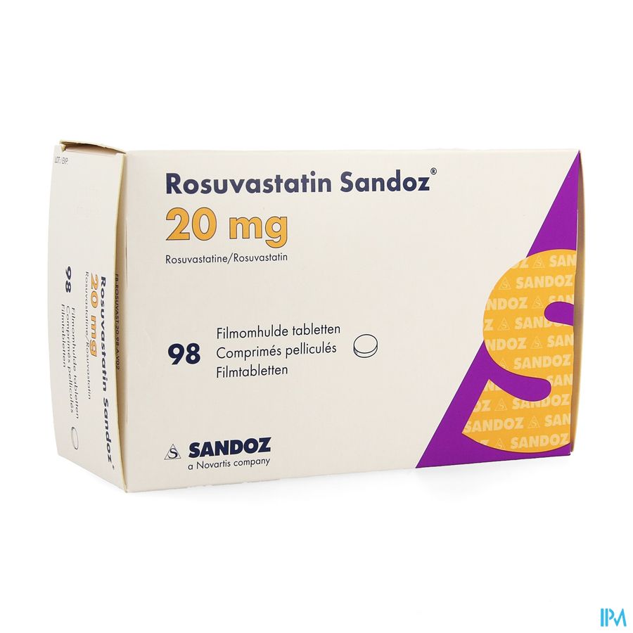 Rosuvastatin Sandoz 20mg Film.tabl 98 Opa/alu/pvc