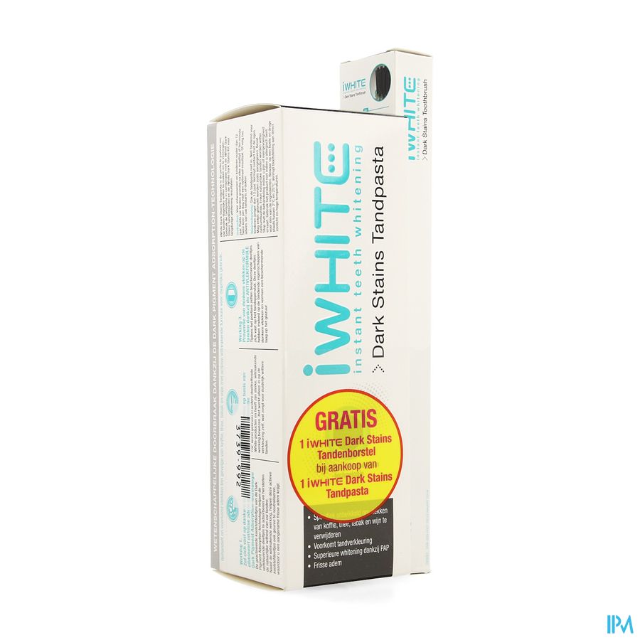 Iwhite Dark Stains Tandpasta+tandenborstel Gratis Iwhite Dark Stains Tandpasta+tandenborstel Gratis