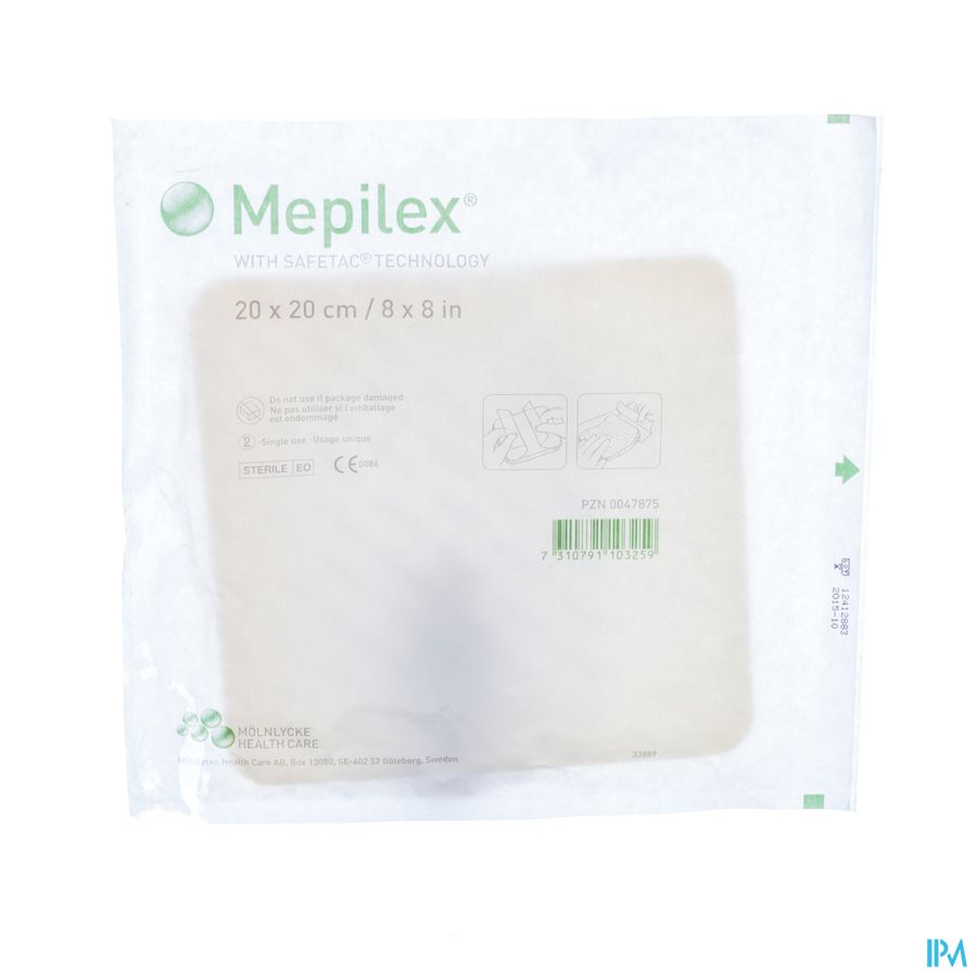 Mepilex Pans Mousse Sil Abs Ster 20x20cm 1 294400