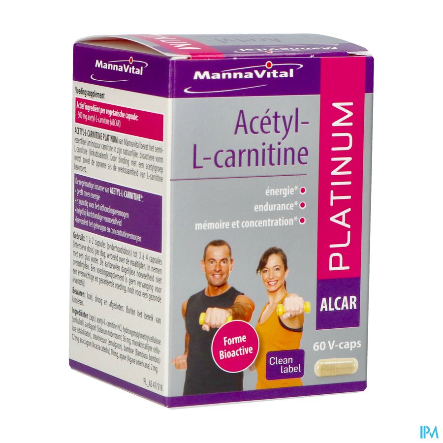Mannavital Acetyl l-carnitine Platinum V-caps 60 Mannavital Acetyl l-carnitine Platinum V-caps 60