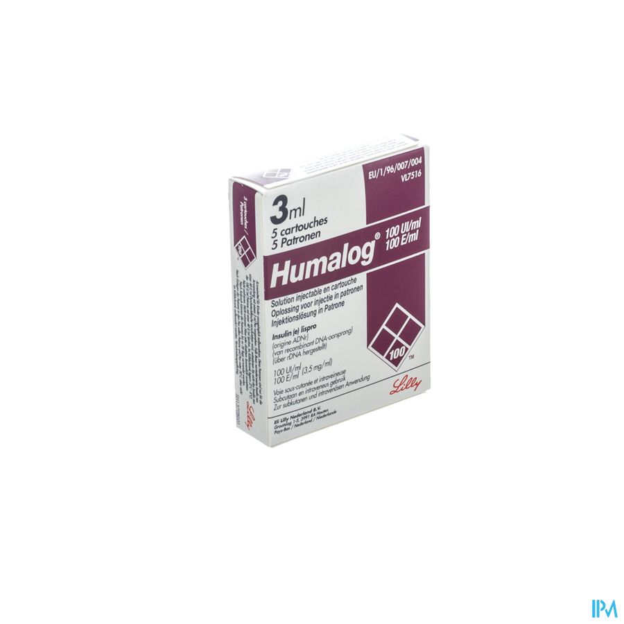 Humalog Cartridge 100u/1ml 5x3ml Humalog Cartridge 100u/1ml 5x3ml