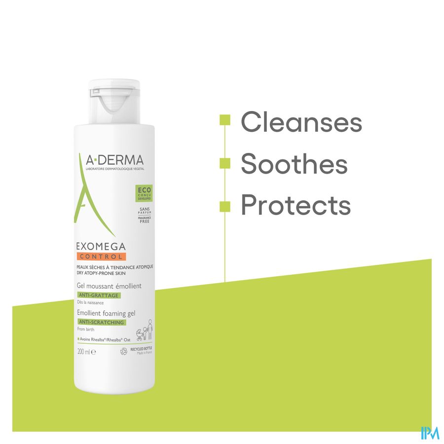 Aderma Exomega Control Emol. Schuimende Gel 200ml 5