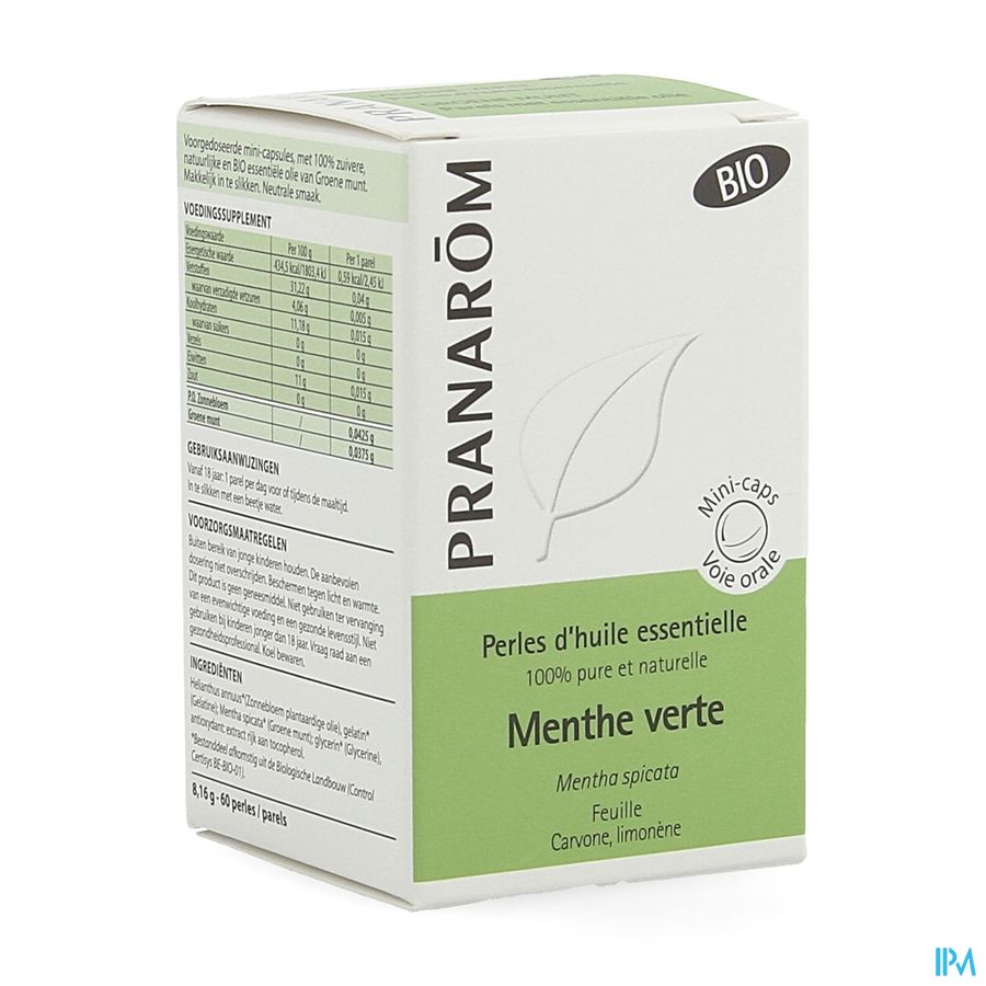 Perles Bio Menthe Verte Hle Ess 60 Perles Bio Menthe Verte Hle Ess 60
