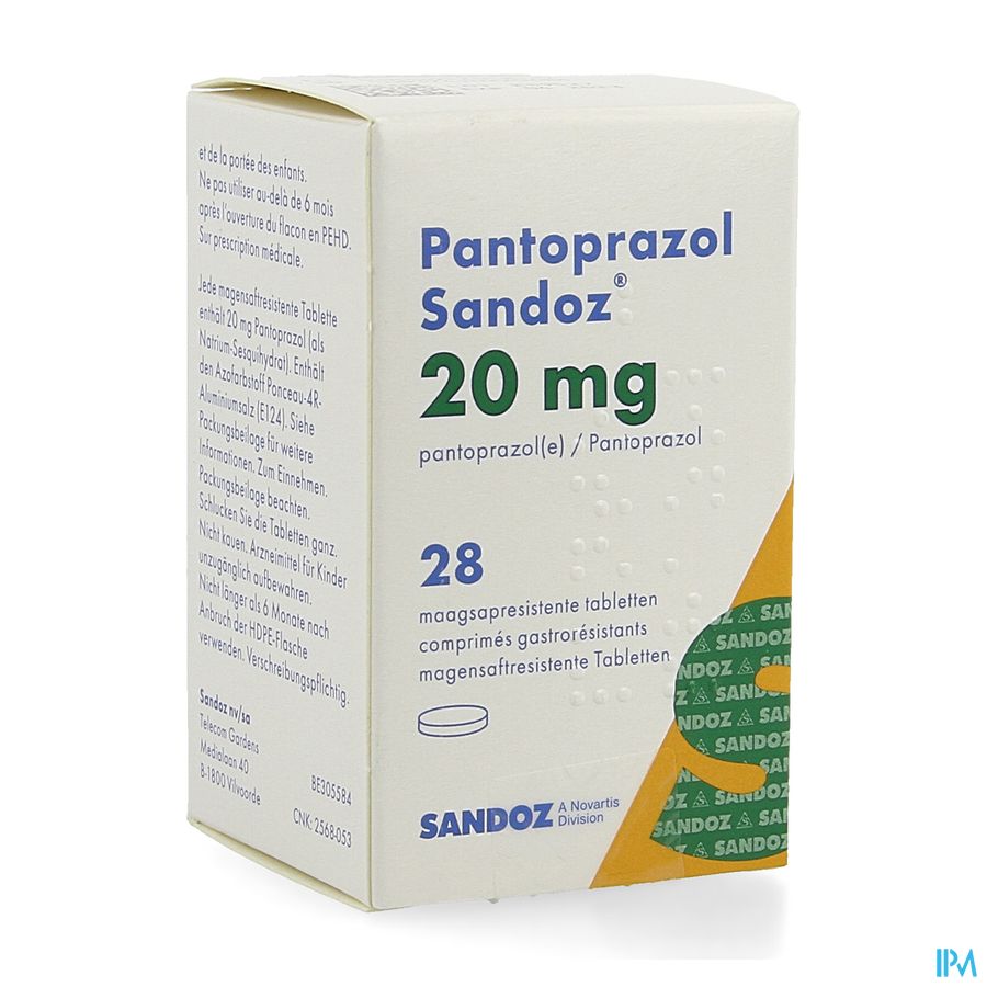 Pantoprazol 20mg Sandoz Maagsapresis. Tabl 28 Hdpe Pantoprazol 20mg Sandoz Maagsapresis. Tabl 28 Hdpe
