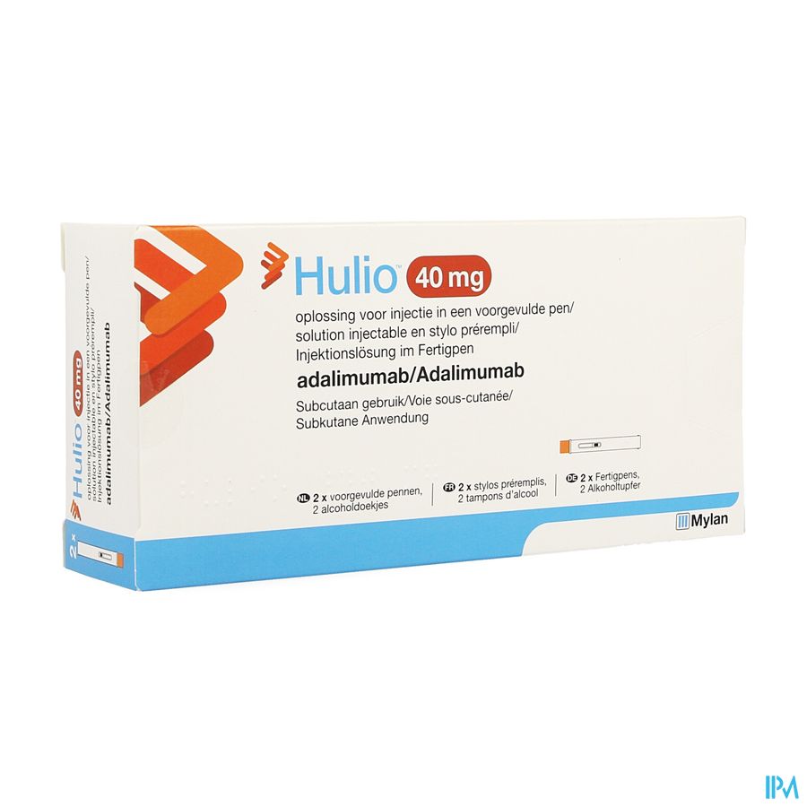Hulio 40mg Opl Inj 50mg/ml Voorgev.pen 2 X 0,8ml Hulio 40mg Opl Inj 50mg/ml Voorgev.pen 2 X 0,8ml