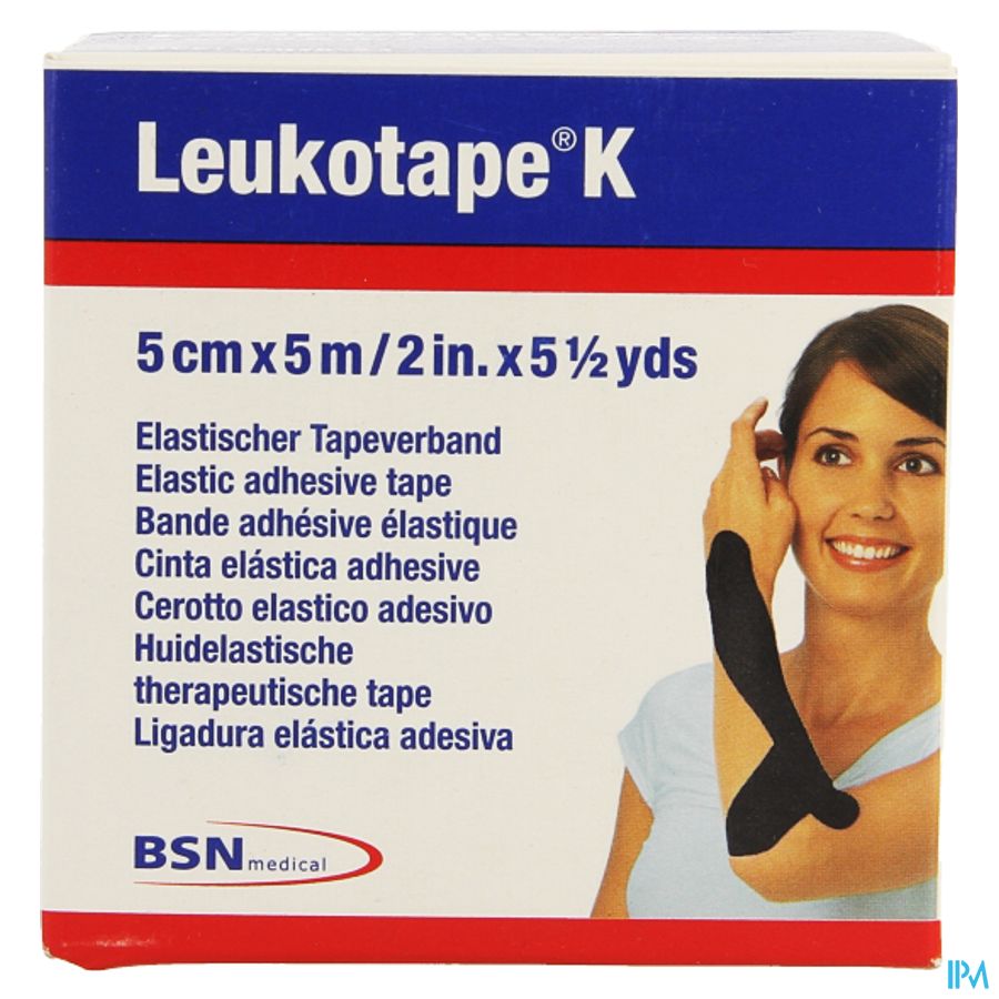 Leukotape K Bande Adh Elast Noir 5cmx5m 1 1