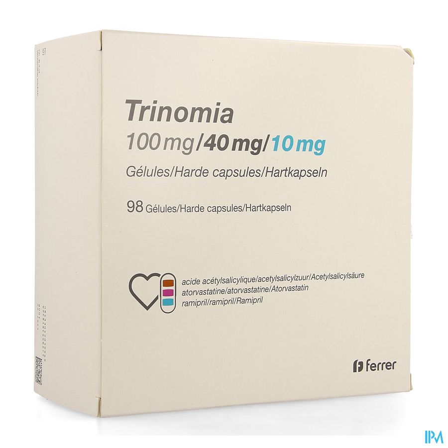 Trinomia 100mg/40mg/10,0mg Harde Caps 98