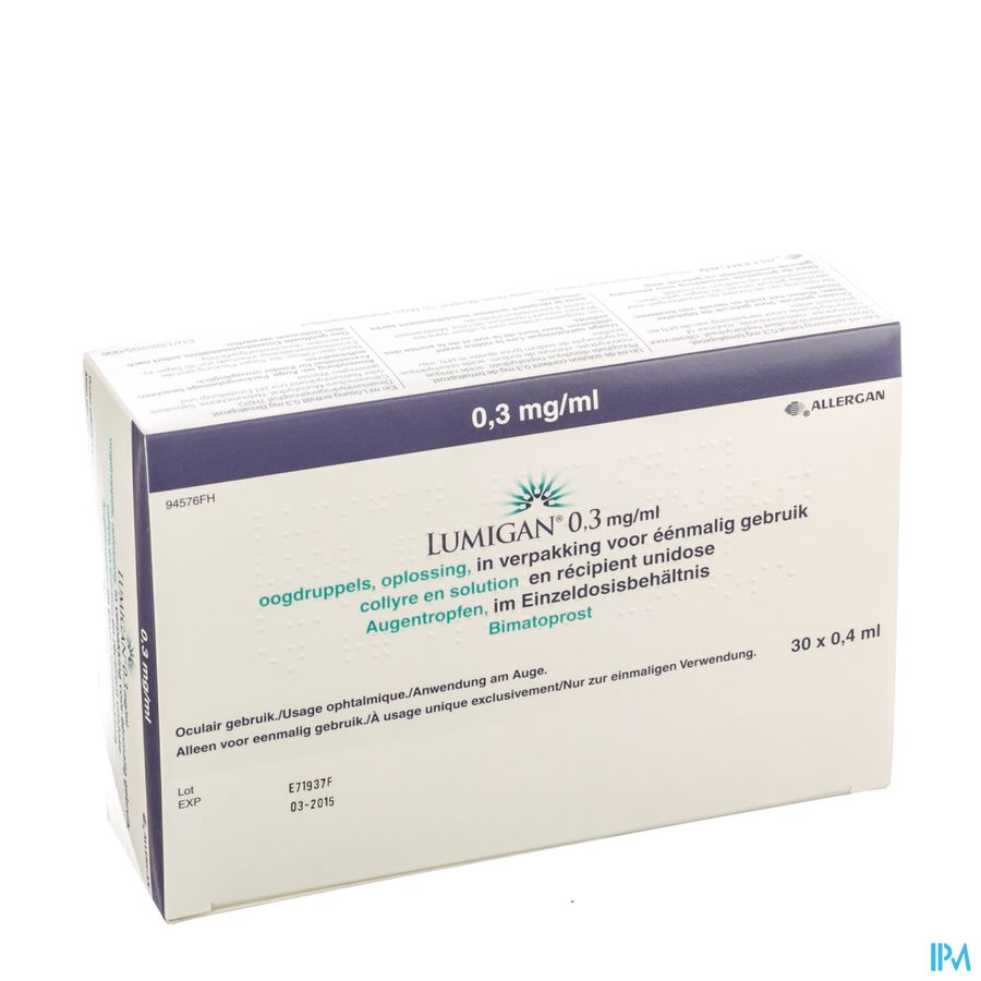 Lumigan Collyre 0,3mg/1ml 30 X 0,4ml Ud Lumigan Collyre 0,3mg/1ml 30 X 0,4ml Ud