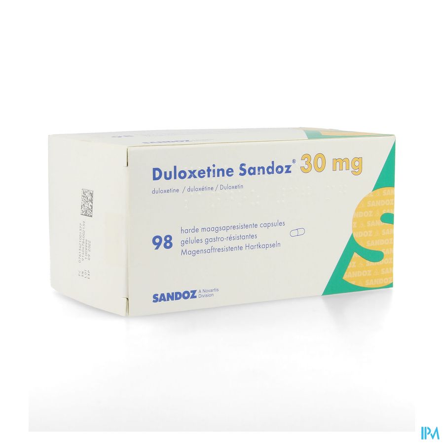 Duloxetine Sandoz 30mg Caps Hard Maagsapresist. 98 Duloxetine Sandoz 30mg Caps Hard Maagsapresist. 98