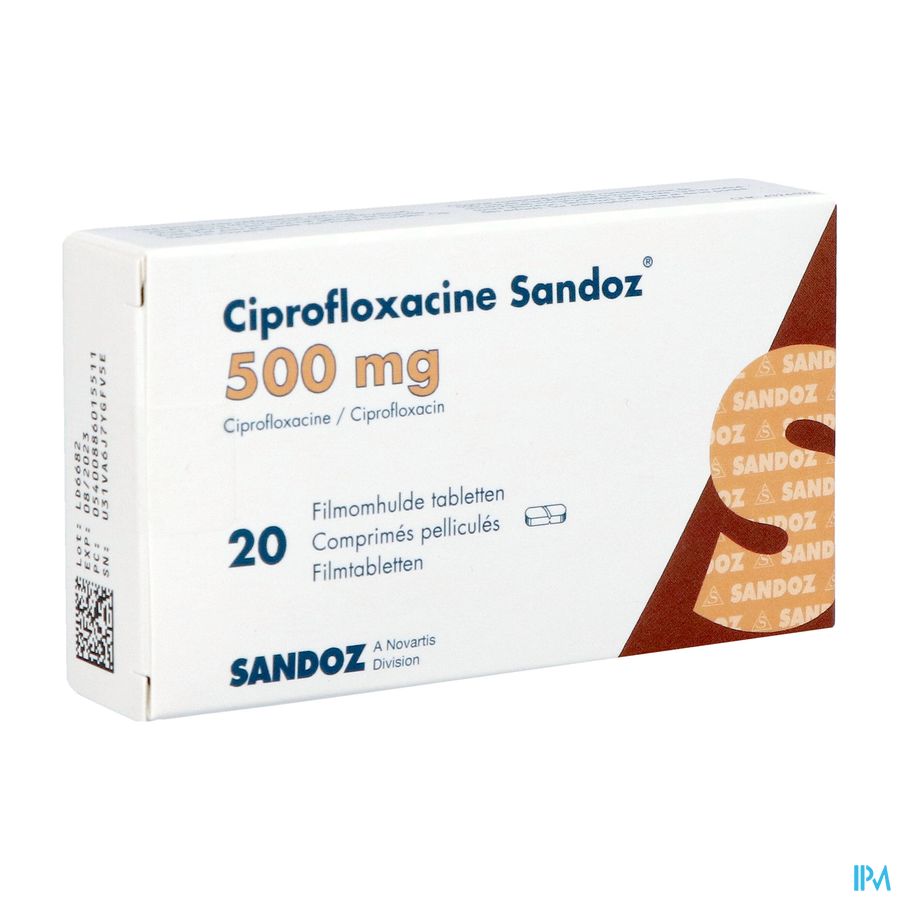 Ciprofloxacine Sandoz 500mg Pi Pharma Comp Pell 20 Ciprofloxacine Sandoz 500mg Pi Pharma Comp Pell 20