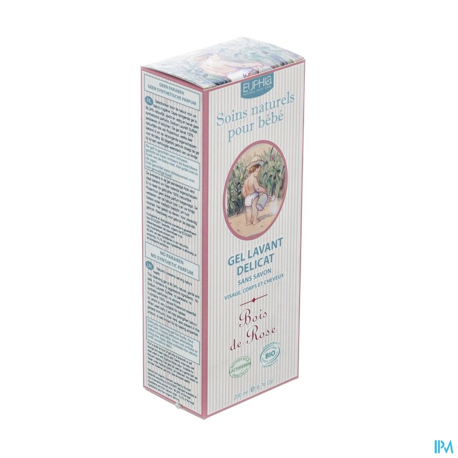 Euphia Baby Gel Lavant S/savon Bois De Rose 200ml