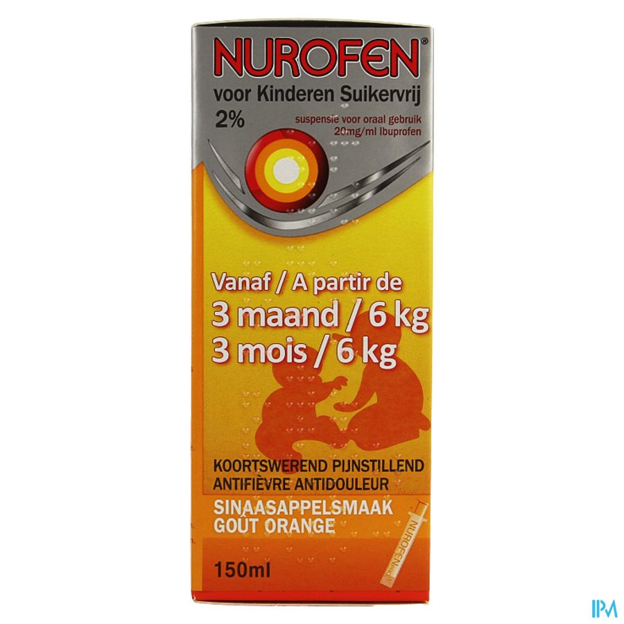 Nurofen Kind Impexeco 2% Sir Z/s Sinaas 150ml Pip Nurofen Kind Impexeco 2% Sir Z/s Sinaas 150ml Pip