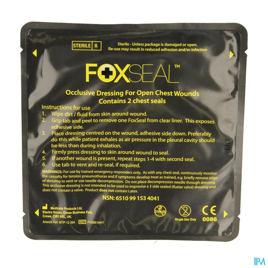 Chest Seal Foxseal 2 Covarmed Chest Seal Foxseal 2 Covarmed