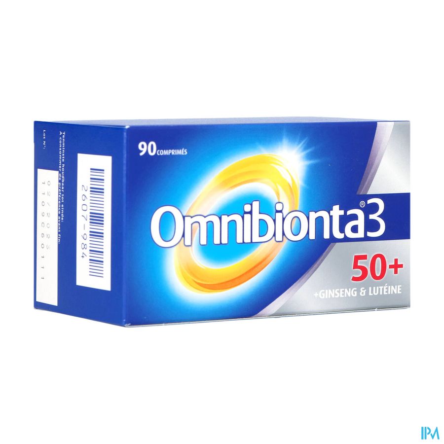 Omnibionta3 50+ Multivitamines voor Vitaliteit  met Ginseng (90 tabletten)