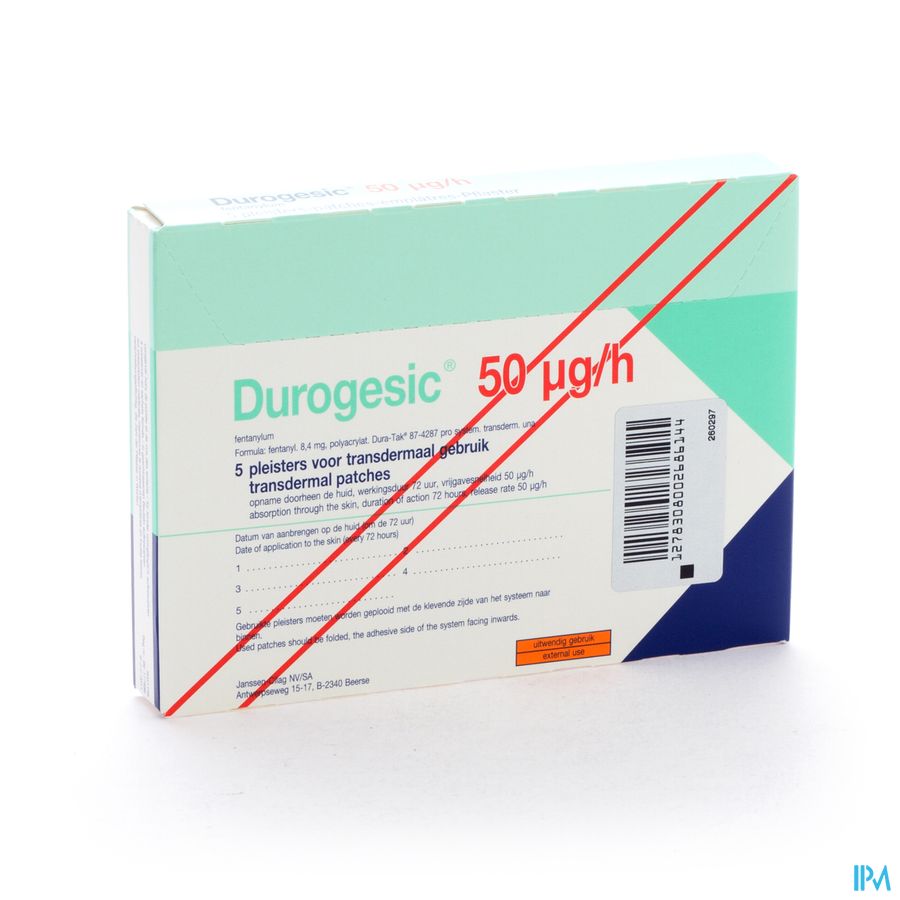 Durogesic Pl Emp 5x 50mcg/heure/uur