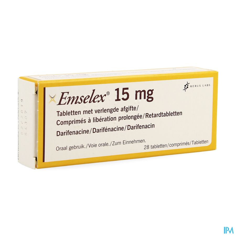 Emselex Verlengde Afgifte Tabl 28 X 15,0mg Emselex Verlengde Afgifte Tabl 28 X 15,0mg