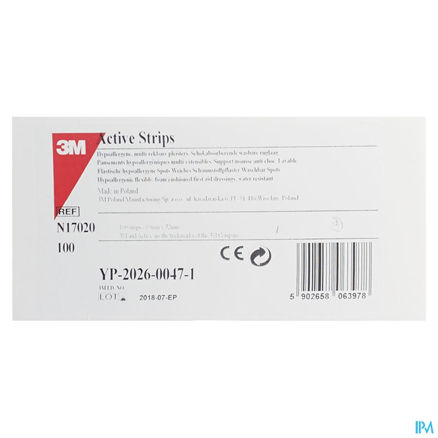 Nexcare 3m Active Strips 19x 72mm 100 17020 Nexcare 3m Active Strips 19x 72mm 100 17020