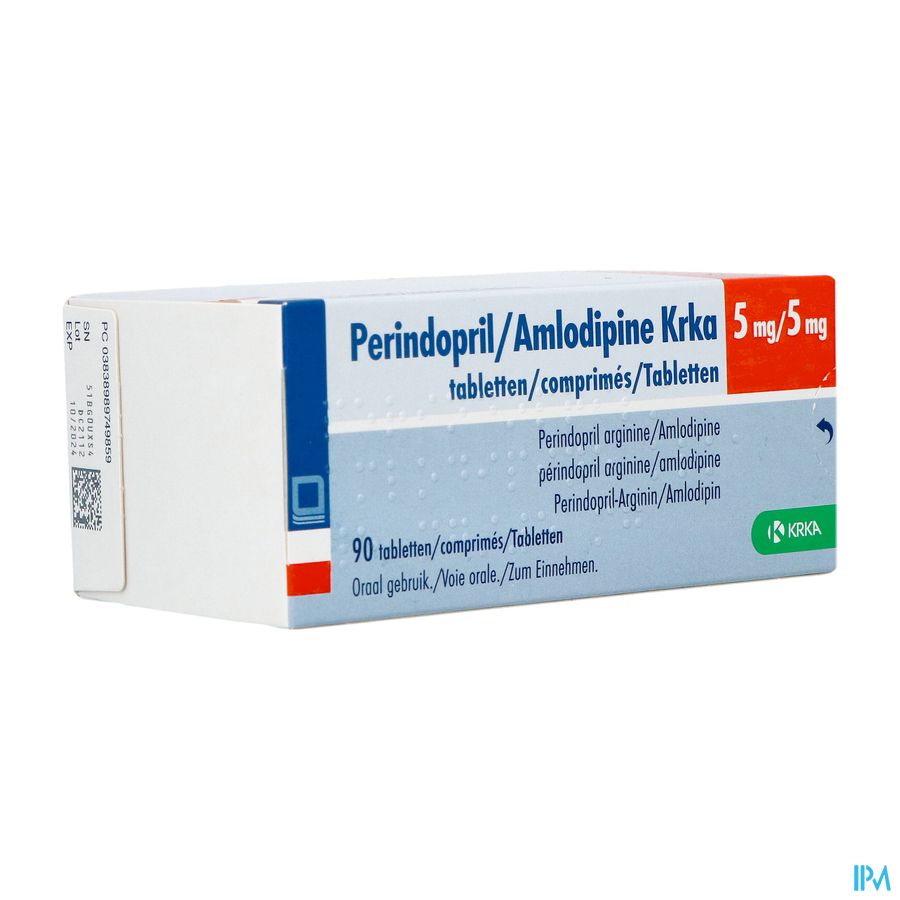 Perindopril/amlodipine Krka 5mg/5mg Comp 90 Perindopril/amlodipine Krka 5mg/5mg Comp 90