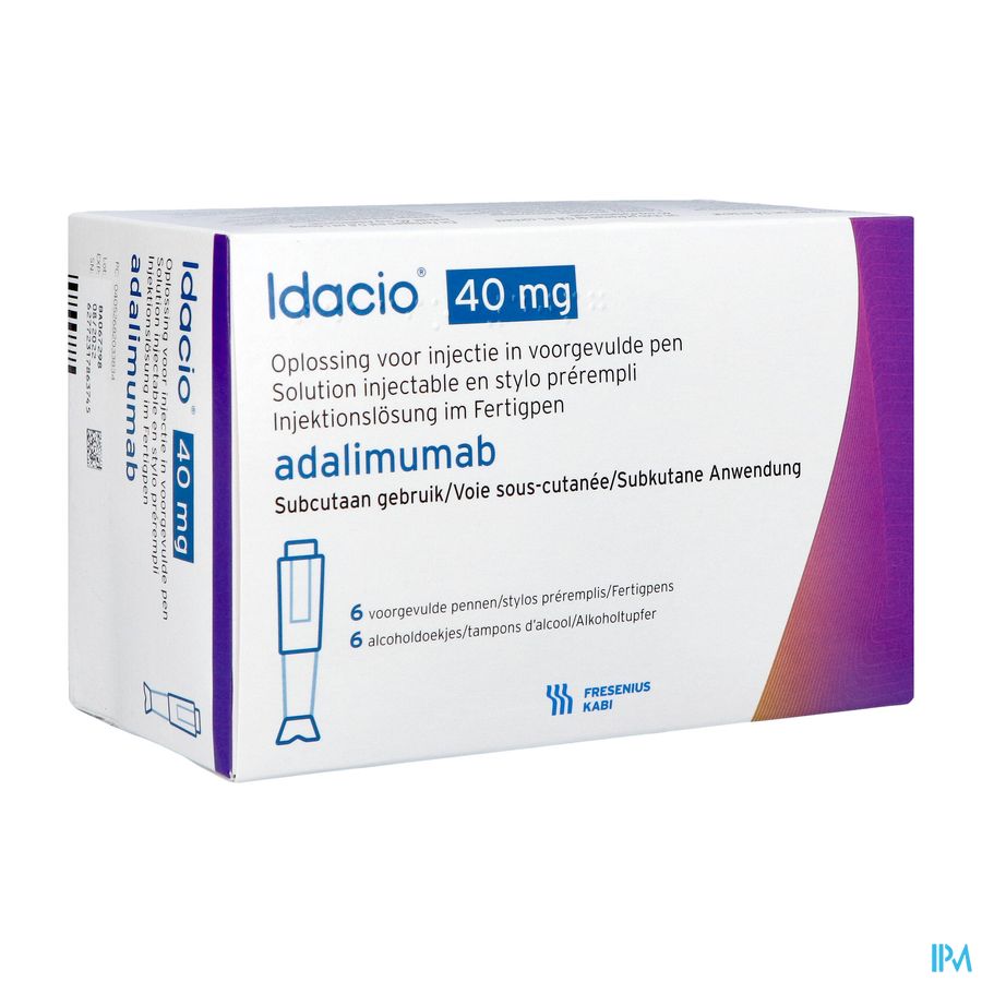 Idacio 40mg/0,8ml Opl Inj 50mg/ml Voorgev.pen 6 Idacio 40mg/0,8ml Opl Inj 50mg/ml Voorgev.pen 6