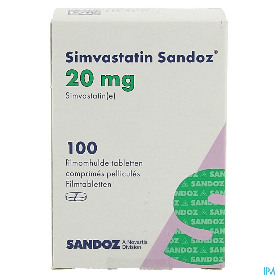 Simvastatin Sandoz 20mg Filmomh Tabl 100 Flacon 2
