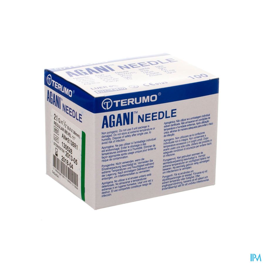 Terumo Aiguille Agani 21g 1 1/2 Rb Vert 5 Terumo Aiguille Agani 21g 1 1/2 Rb Vert 5