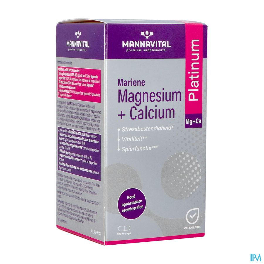 Mannavital Magnesium + Calcium Mariene V-caps 120 Mannavital Magnesium + Calcium Mariene V-caps 120