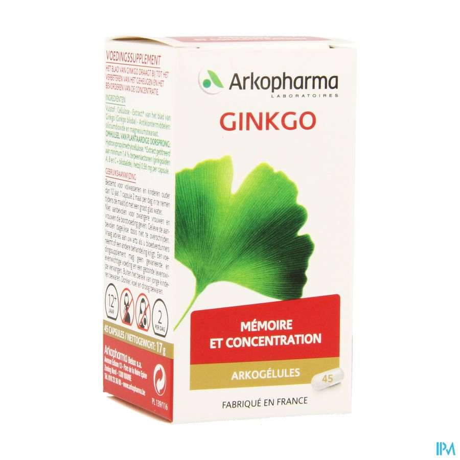 Arkogelules Ginkgo Biloba Vegetal 45