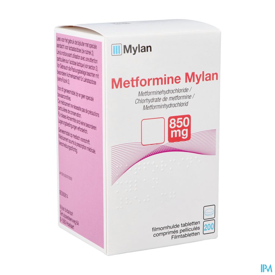 Metformine Viatris 850mg Filmomh Tabl 200 Flacon Metformine Viatris 850mg Filmomh Tabl 200 Flacon