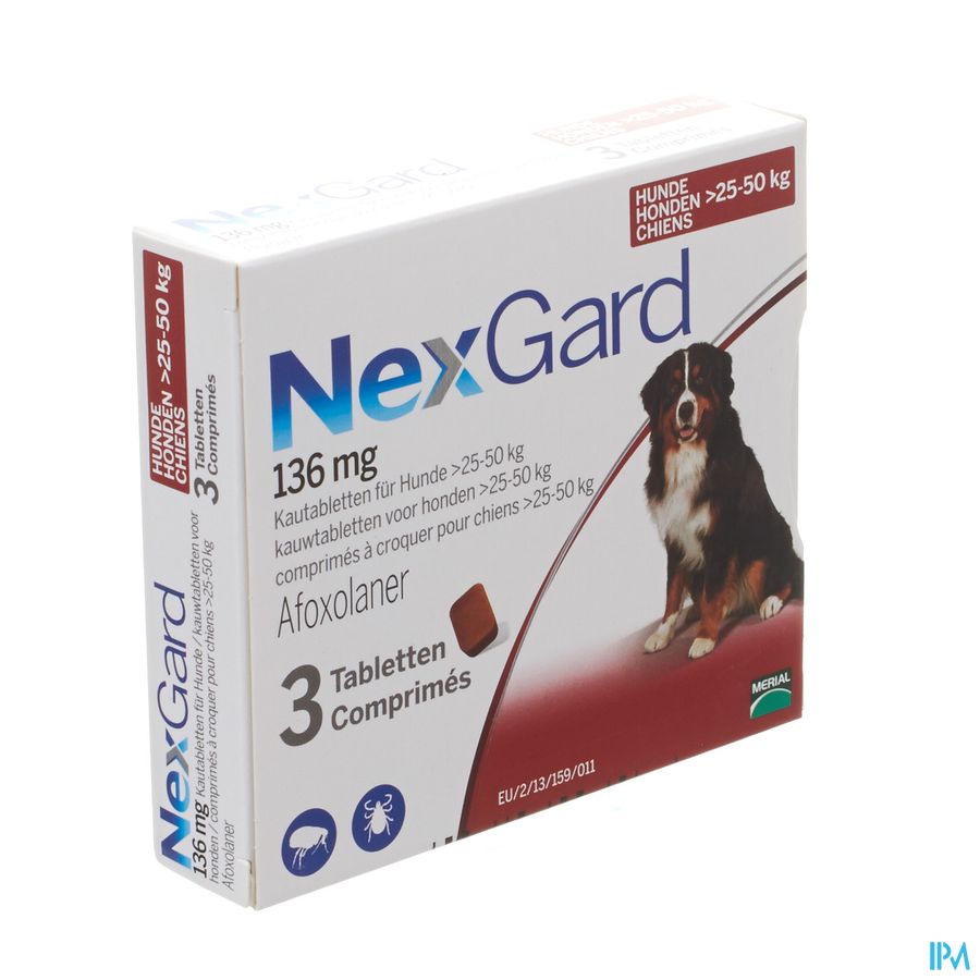 Nexgard 136mg Xl 25-50kg Kauwtabl 3 Nexgard 136mg Xl 25-50kg Kauwtabl 3