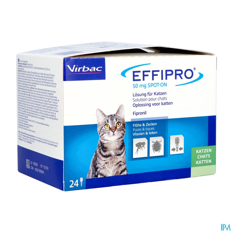 Effipro 50mg Spot-on Opl Kat Pipet 24x0,50ml Effipro 50mg Spot-on Opl Kat Pipet 24x0,50ml