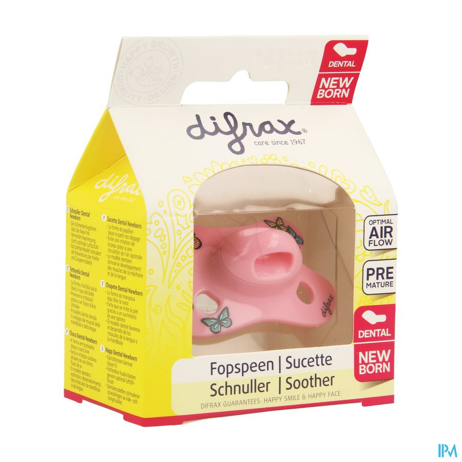 Difrax Sucette Newborn Dental Sil Girl -2/2m 1 796 3