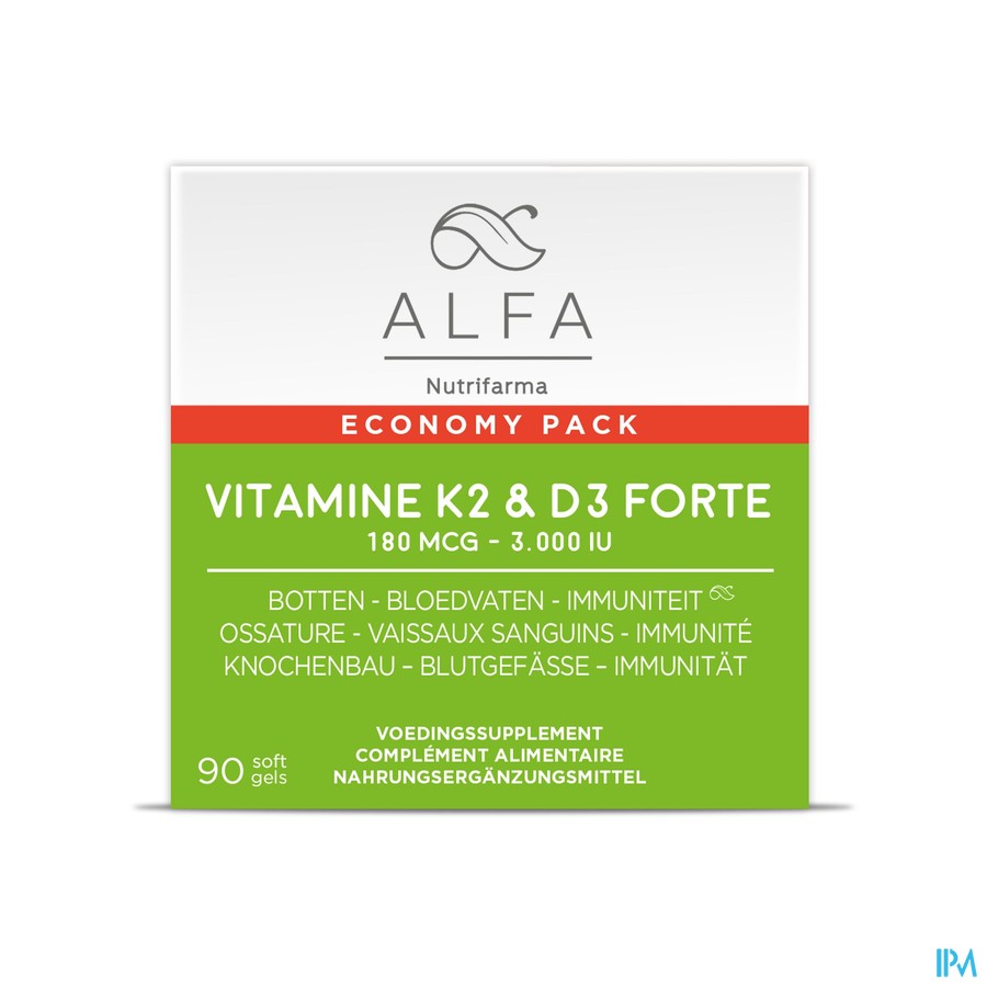 ALFA Vitamine K2 & D3 Forte Softcaps 90