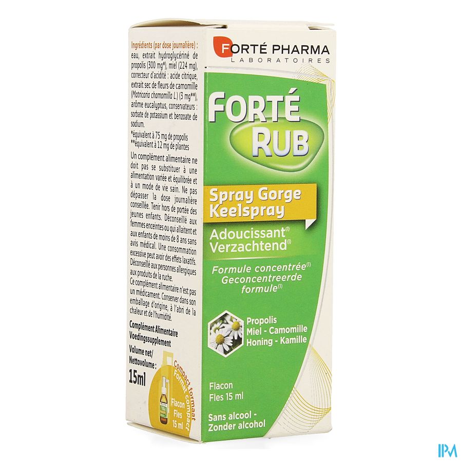 Forterub Spray Gorge Adoucissant 15ml Forterub Spray Gorge Adoucissant 15ml