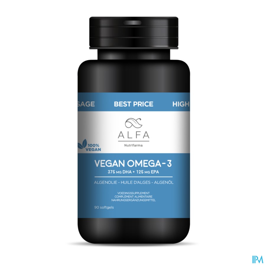 Alfa Vegan Omega-3 Huile Algues Softgel 90