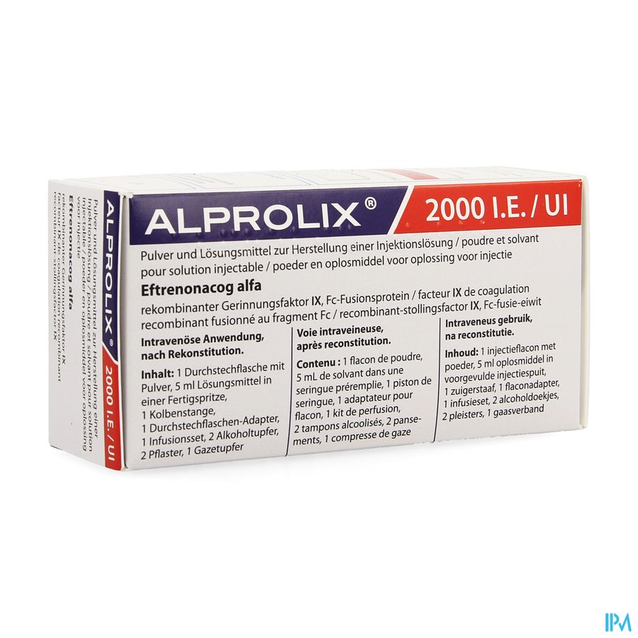 Alprolix 2000ie Pdr+solv Opl Inj 1 Fl + Ser Pr.5ml Alprolix 2000ie Pdr+solv Opl Inj 1 Fl + Ser Pr.5ml
