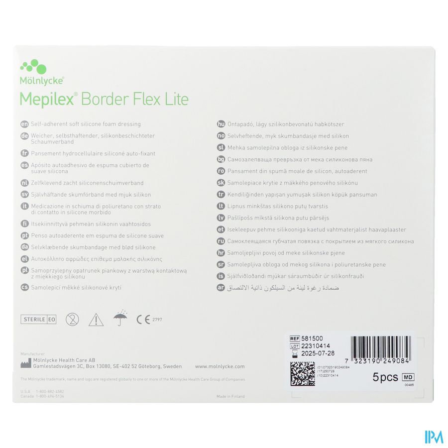 Mepilex Lite Dun Verb Sil Ster 15x15,00cm 5 284300 1