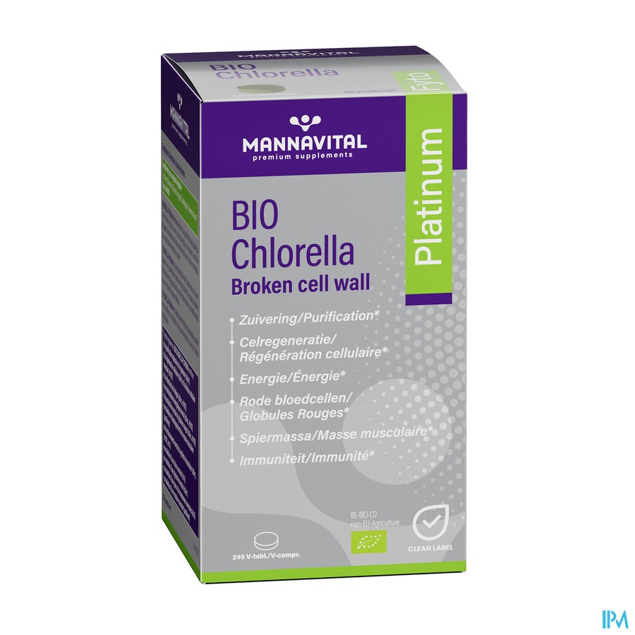 Mannavital Bio Chlorella Platinum V-tabl 240