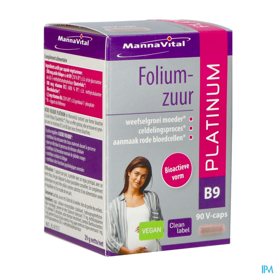 Mannavital Foliumzuur Platinum V-caps 90 Mannavital Foliumzuur Platinum V-caps 90