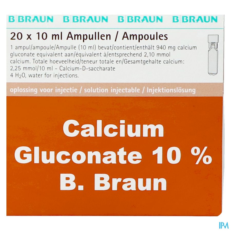 Gluconate Calcique 10 % Amp 20x10ml 1