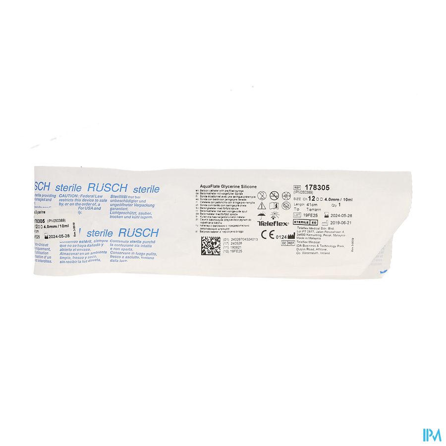 Rusch Aquaflate Bal.sonde+voorg.spuit Ch12 178305 Rusch Aquaflate Bal.sonde+voorg.spuit Ch12 178305