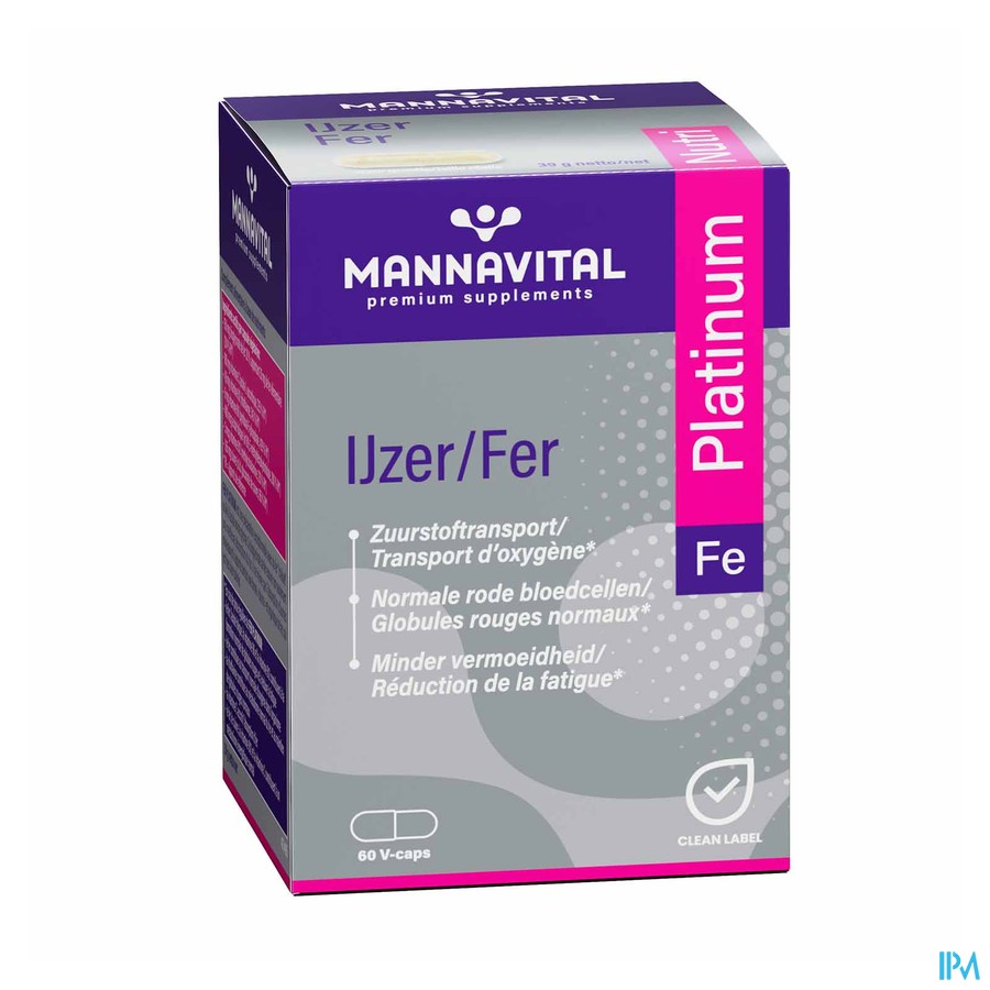 Mannavital Fer Platinum V-caps 60