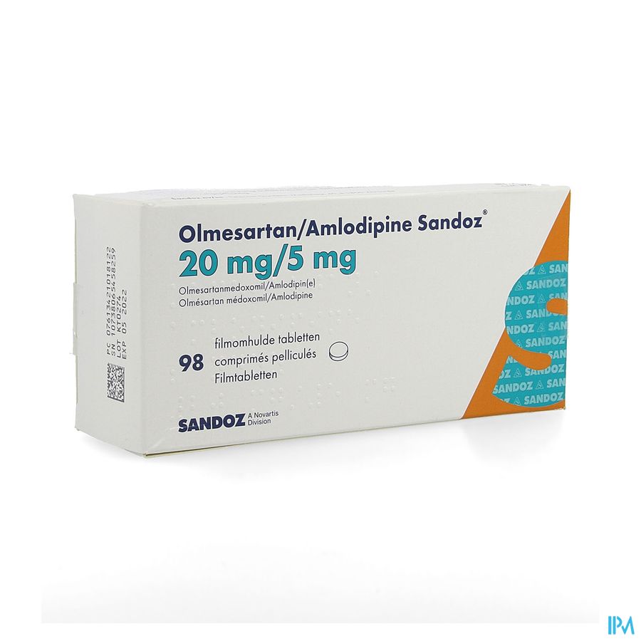 Olmesartan Amlodipine Sandoz 20/ 5mg Film.tabl 98 Olmesartan Amlodipine Sandoz 20/ 5mg Film.tabl 98