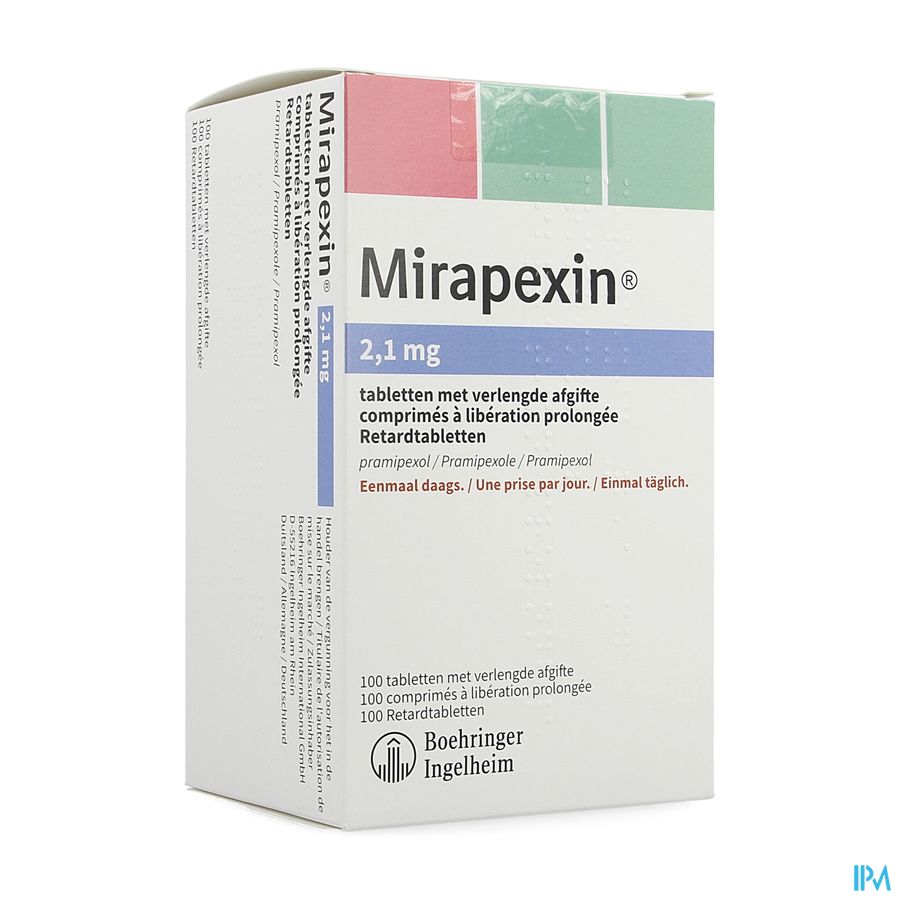 Mirapexin 2,10mg Abacus Verlengde Afgifte Comp 100 Mirapexin 2,10mg Abacus Verlengde Afgifte Comp 100