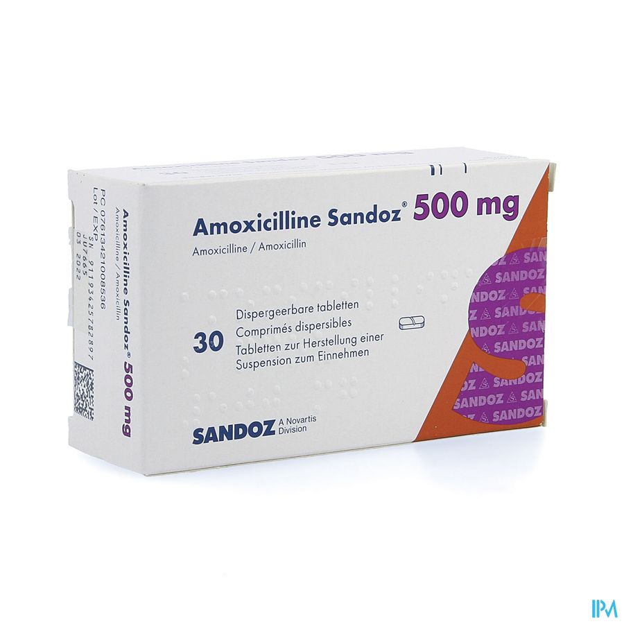 Amoxicilline Sandoz 500mg Tabl Disp 30 Amoxicilline Sandoz 500mg Tabl Disp 30