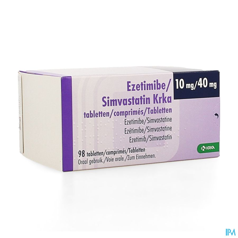 Ezetimibe Simvastatin Krka 10mg/40mg Comp 98 Ezetimibe Simvastatin Krka 10mg/40mg Comp 98
